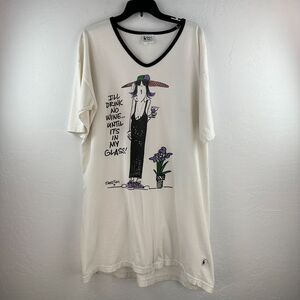 Emerson Street Sleepshirt Women One Size White Short Sleeve Pullover Graphic Vtg